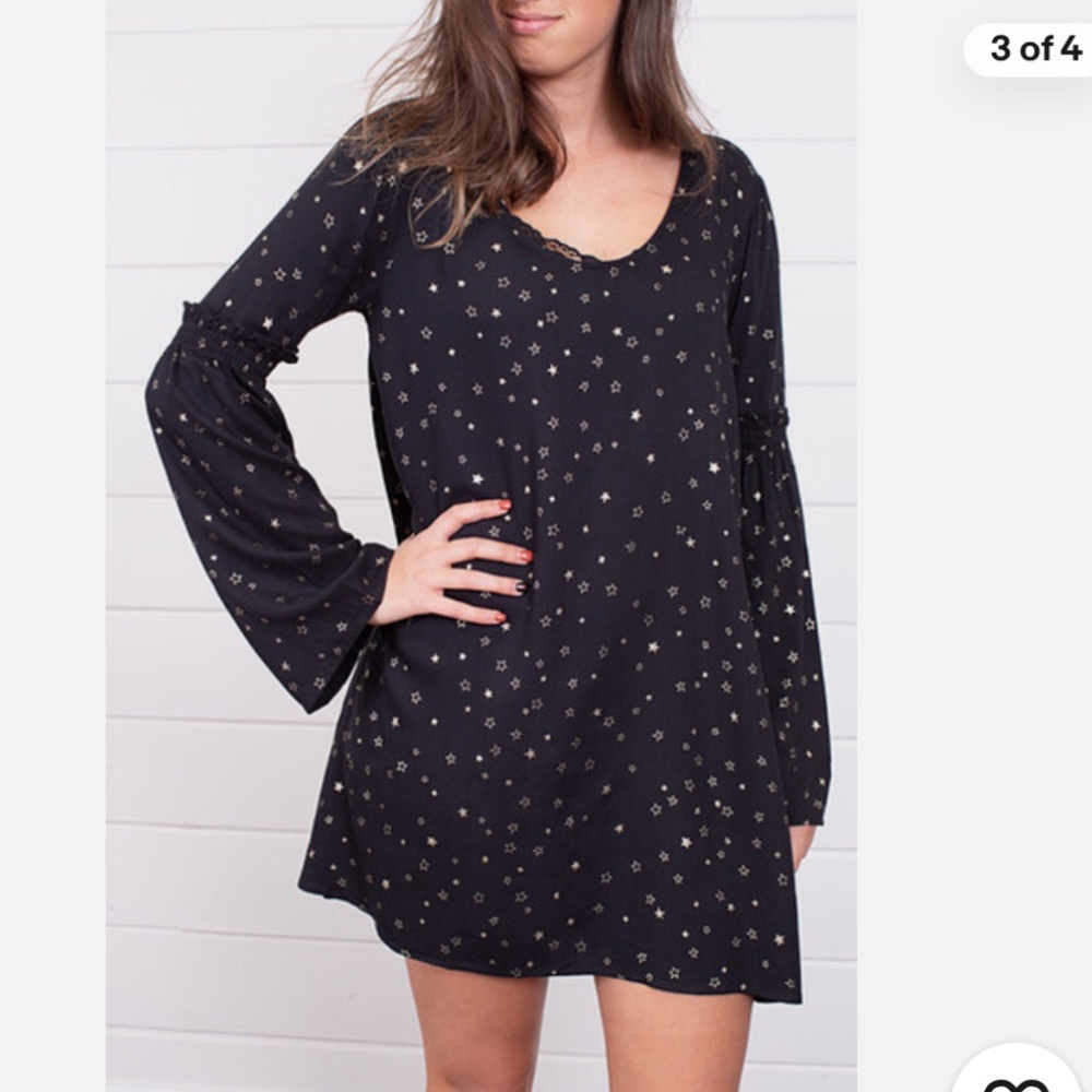 Nixon Dress Knot Sisters Black and Silver Starry Mini Dress Size XS